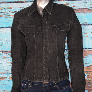 Liz Claiborne Lizwear Jeans Jacket L Black